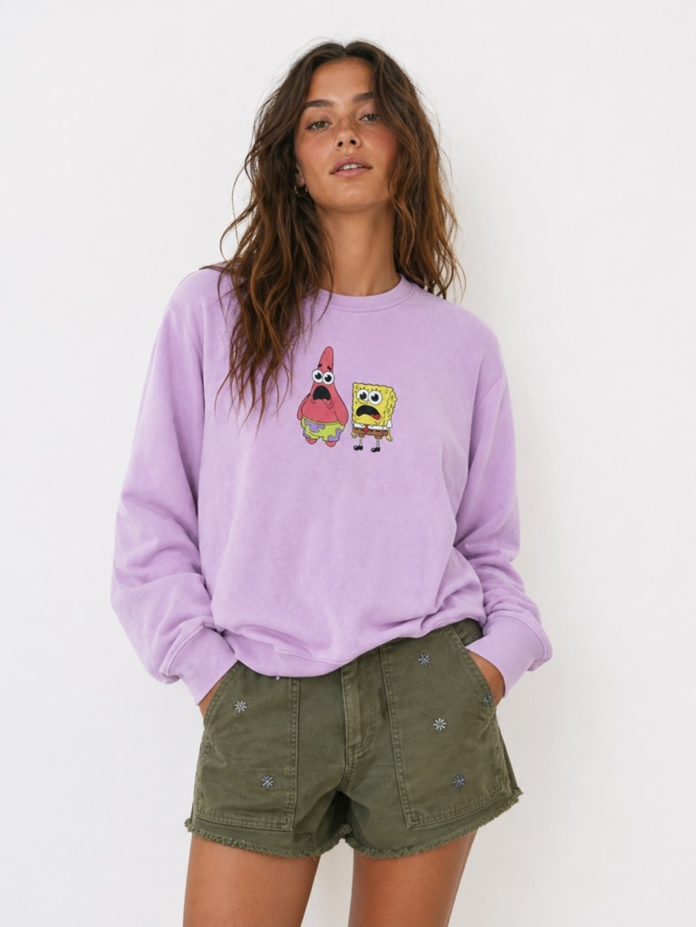 Nikalodeon Pink SpongeBob and Patrick Sweatshirt Size M